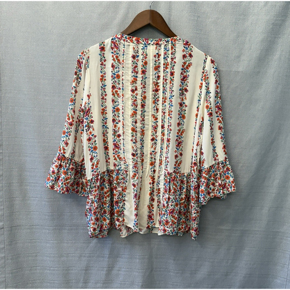 Anthropologie Maeve Top Womens Size 10 Floral Crochet Hiver Western Cottagecore - Picture 2 of 10